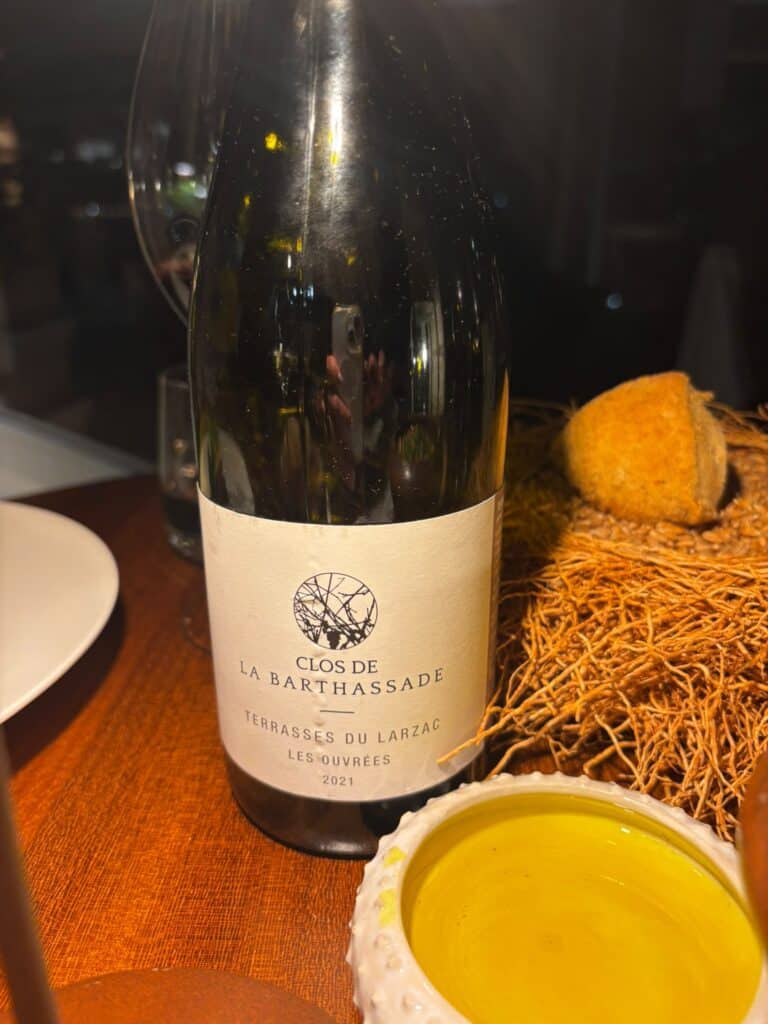 A bottle of white Clos de la Barthassade