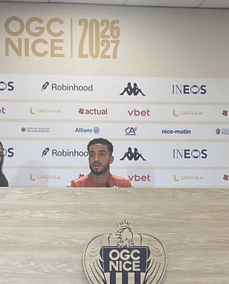Mohamed Abdelmonem at a press conference.